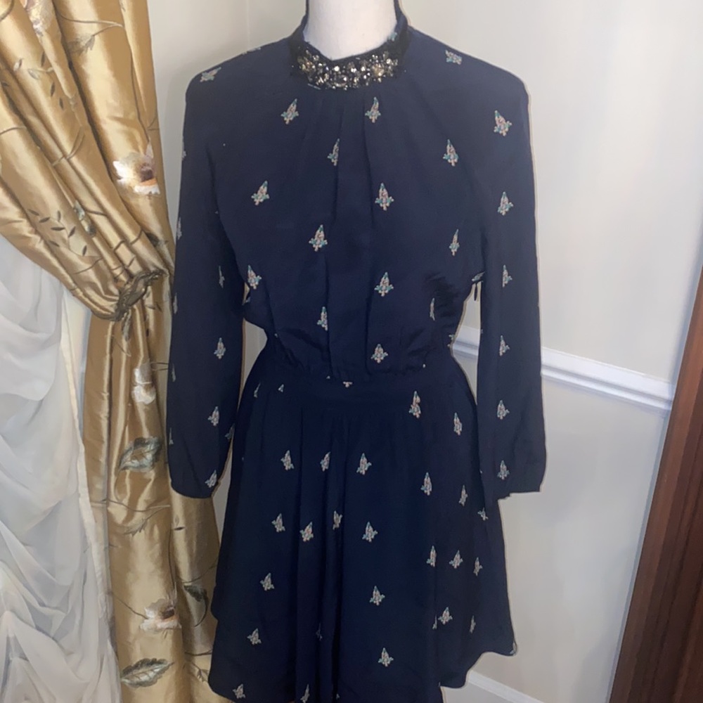 Juicy couture long sleeve beaded neckline dress
